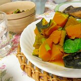 かぼちゃと小松菜の煮物